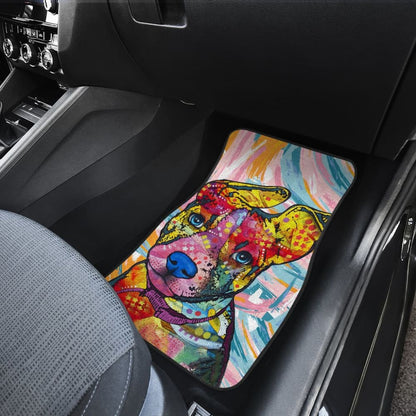 Colorful Painting Pitbull Car Floor Mats