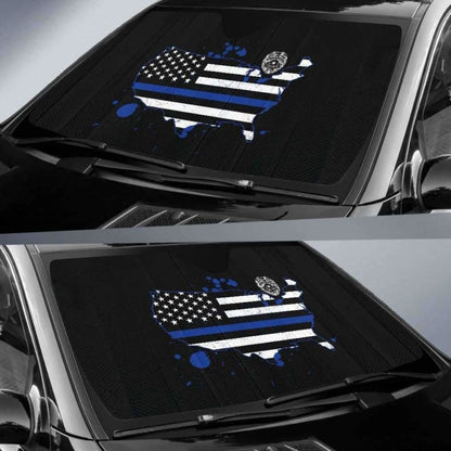 Usa Thin Blue Line Auto Sun Car Shades