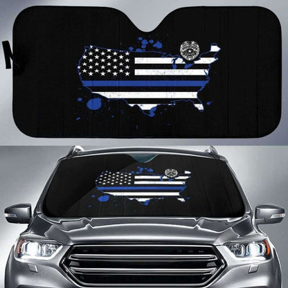 Usa Thin Blue Line Auto Sun Car Shades
