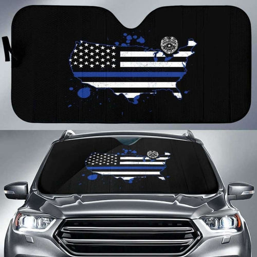 Usa Thin Blue Line Auto Sun Car Shades