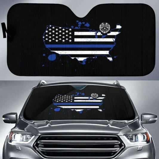Usa Thin Blue Line Auto Sun Car Shades