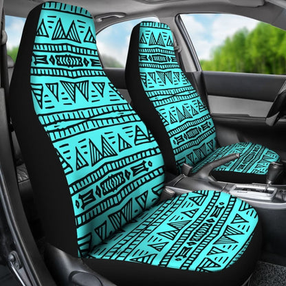 Aztec Teal Car Seat Covers Pair Design