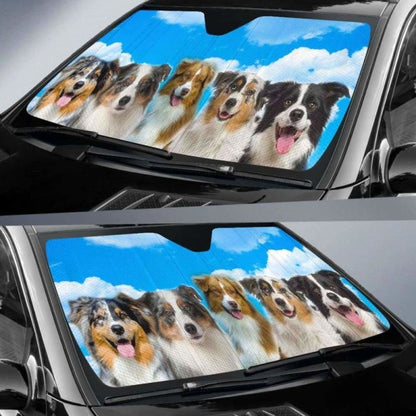 Australian Shepherd Face Auto Sun Shades