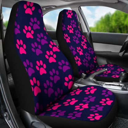 Paw Print Car Seat Cover Purple/Pink -