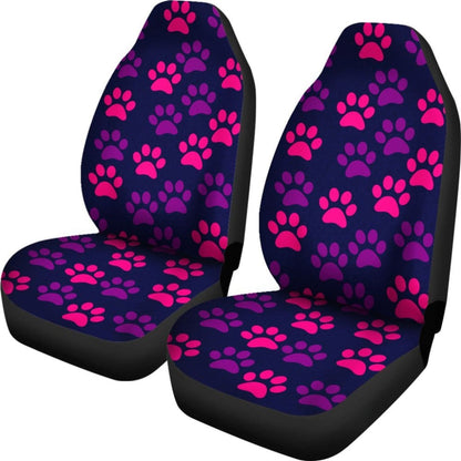 Paw Print Car Seat Cover Purple/Pink -