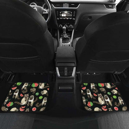 Raccoon Watermelon Pattern Front And Back Car Mats