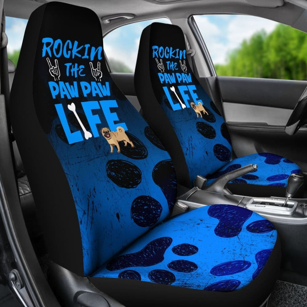 Rockin Paw Paw Life Pug Car Seat Covers