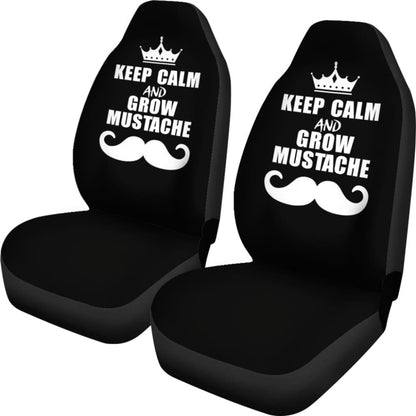 Keep Calm and Grow Mustache Car Seat Covers