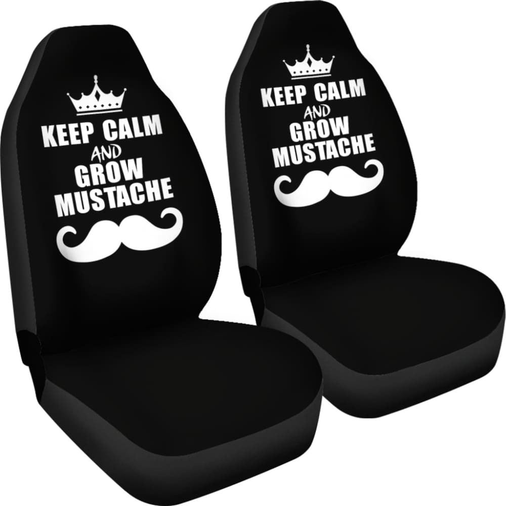 Keep Calm and Grow Mustache Car Seat Covers