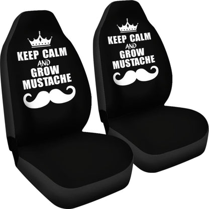 Keep Calm and Grow Mustache Car Seat Covers