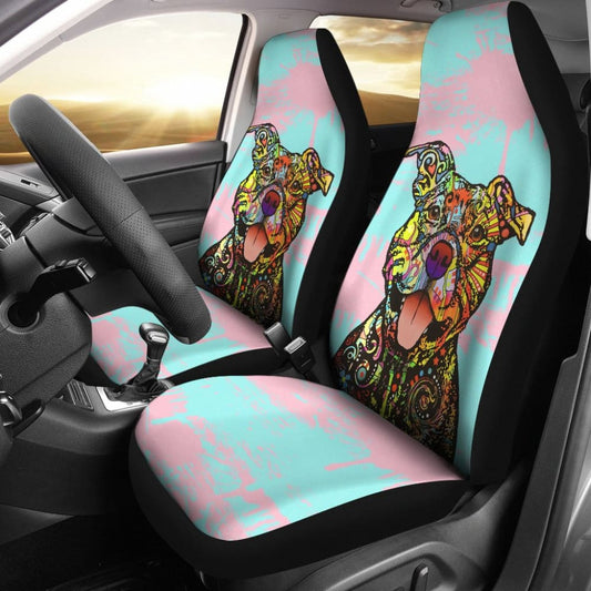 Colorful Pitbull Amazing Gift Ideas For Pitbull Lovers Car Seat Covers