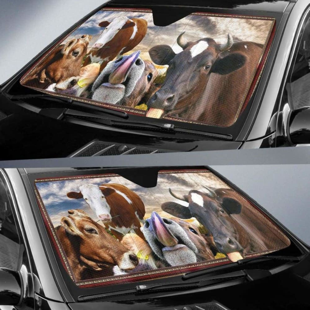 Auto Sun Shades - Cow