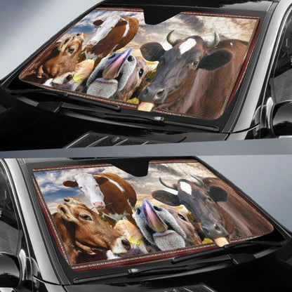 Auto Sun Shades - Cow