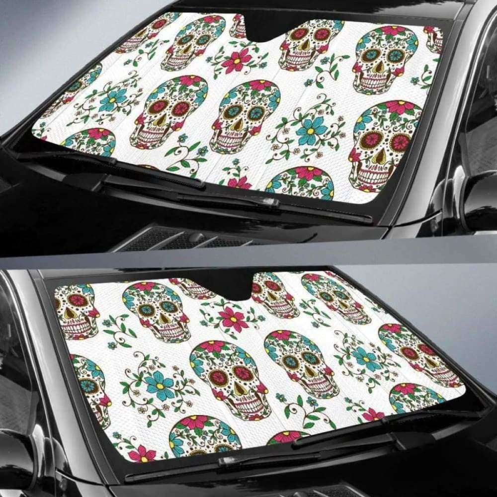 Sugar Skull Car Auto Sun Shade