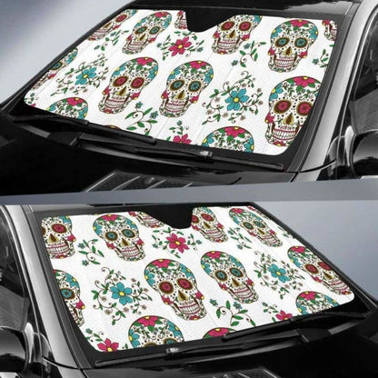 Sugar Skull Car Auto Sun Shade