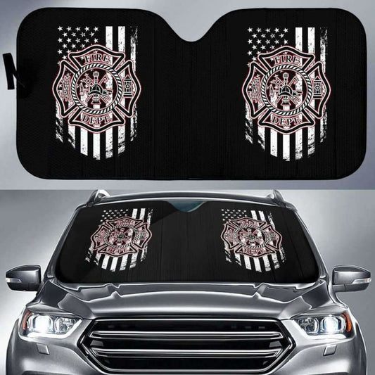 Firefighter Flag Auto Sun Car Shades