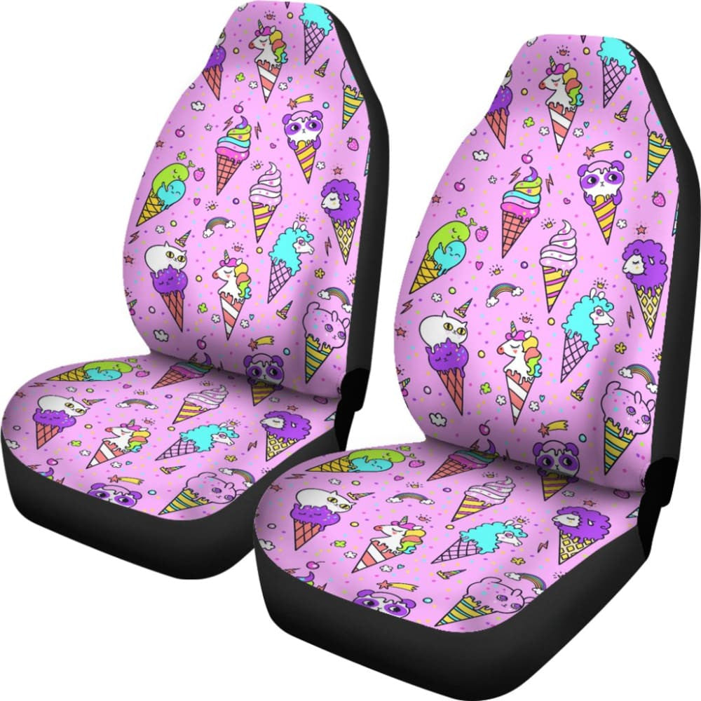 Colorful Funny Cute Ice Cream Car Seat Covers