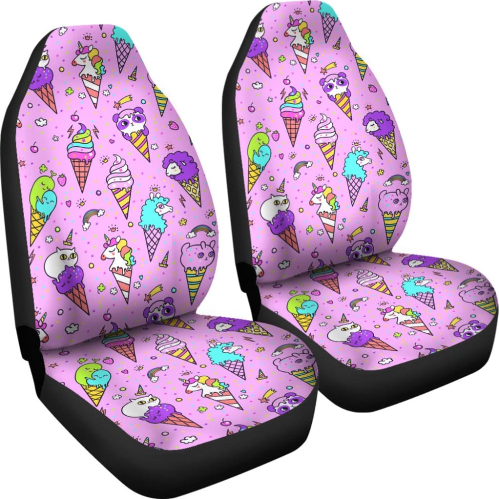 Colorful Funny Cute Ice Cream Car Seat Covers