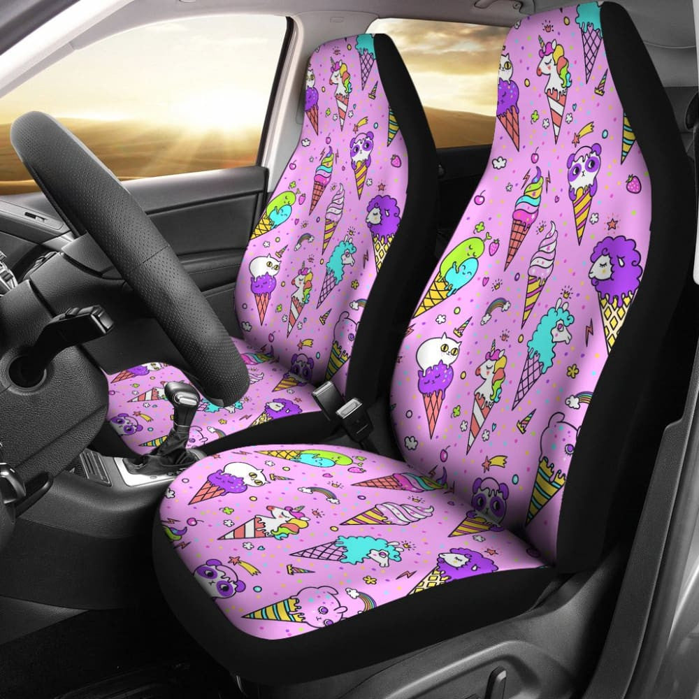 Colorful Funny Cute Ice Cream Car Seat Covers