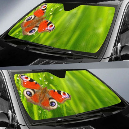 Butterfly Drops Spring GreenK Car Sun Shade