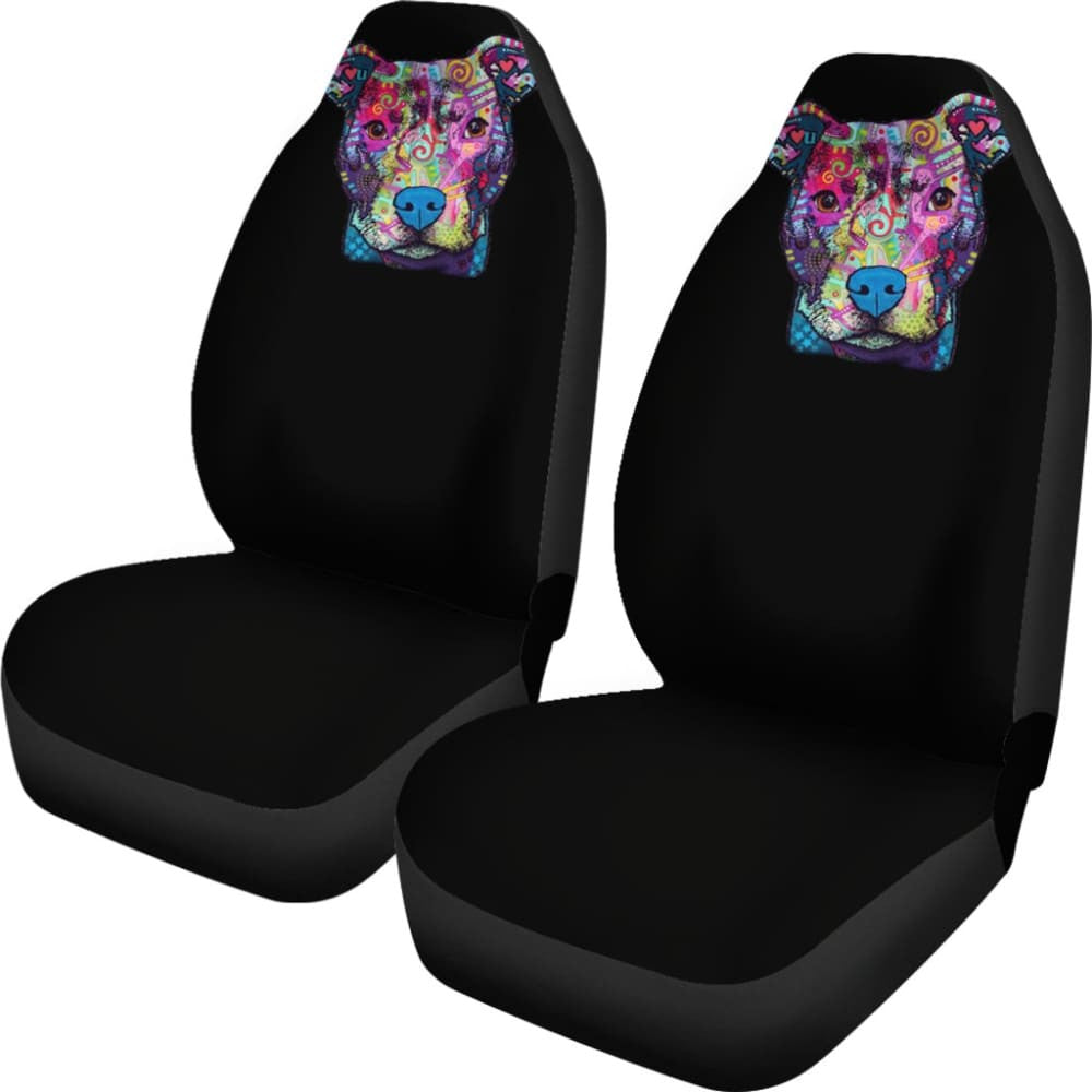 Pit Bull Design Car Seat Covers Black Back