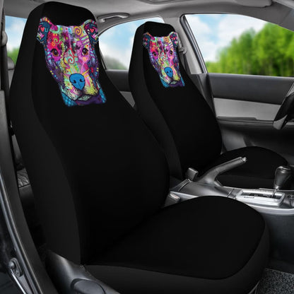 Pit Bull Design Car Seat Covers Black Back