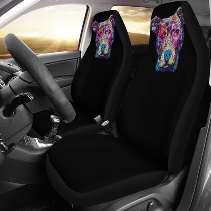 Pit Bull Design Car Seat Covers Black Back