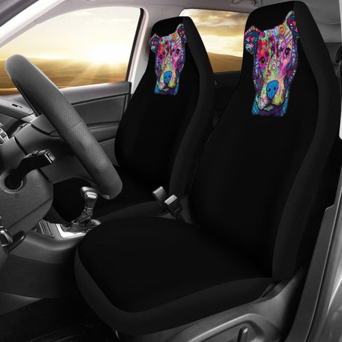 Pit Bull Design Car Seat Covers Black Back