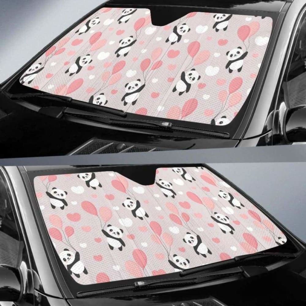 Cute Panda Ballon Heart Pattern Car Auto Sun Shades