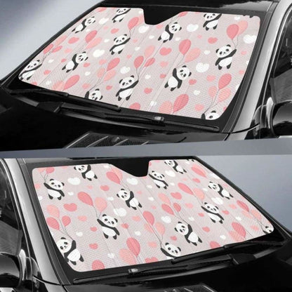 Cute Panda Ballon Heart Pattern Car Auto Sun Shades