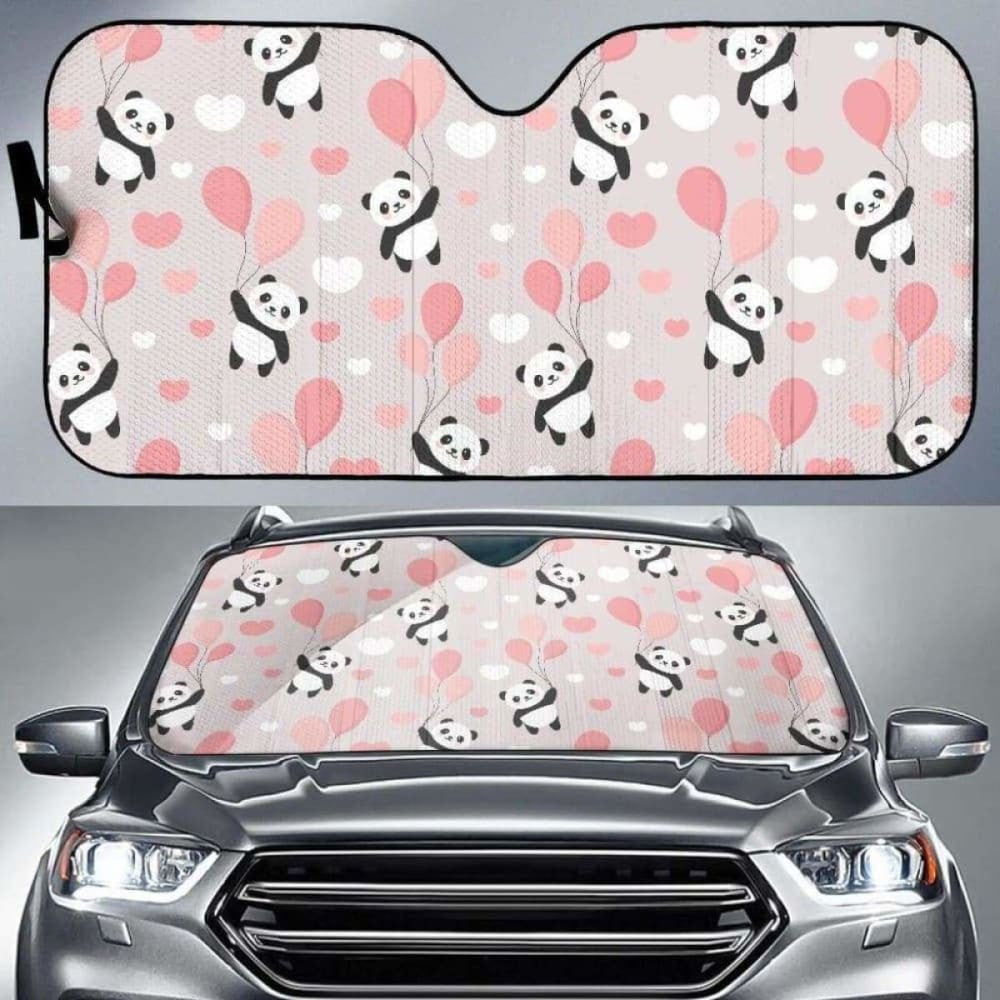 Cute Panda Ballon Heart Pattern Car Auto Sun Shades