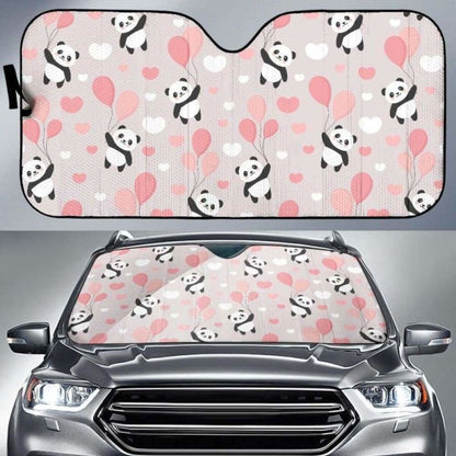 Cute Panda Ballon Heart Pattern Car Auto Sun Shades