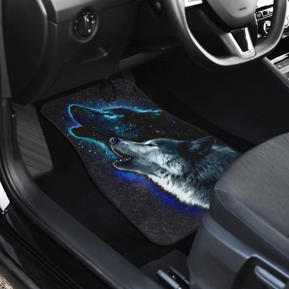 Amazing Galaxy Wolf And Star Car Floor Mats