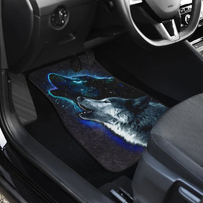Amazing Galaxy Wolf And Star Car Floor Mats