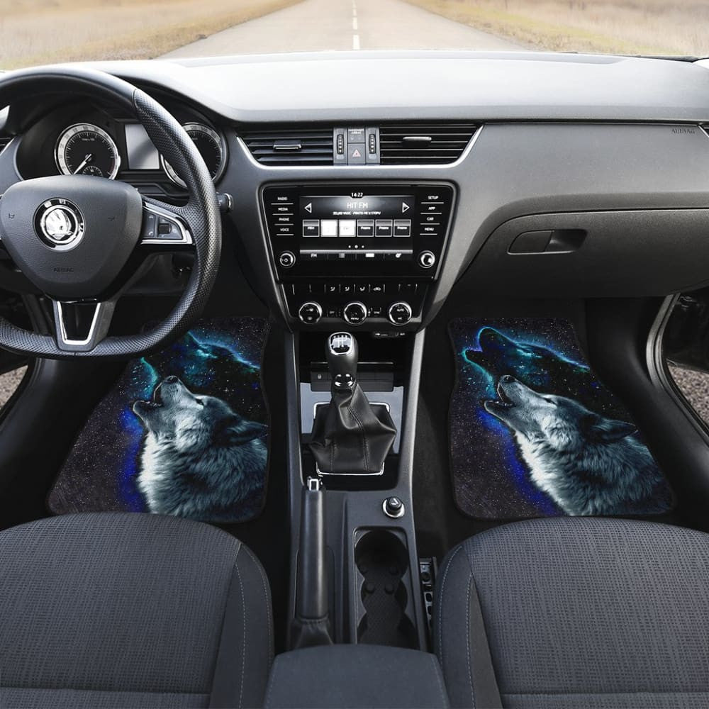 Amazing Galaxy Wolf And Star Car Floor Mats