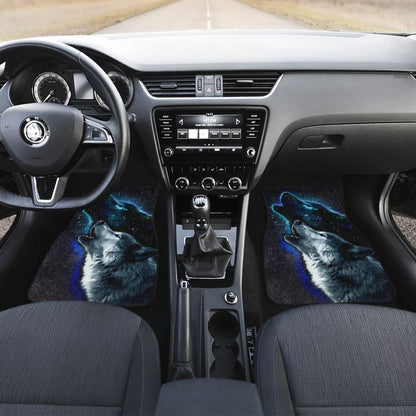 Amazing Galaxy Wolf And Star Car Floor Mats