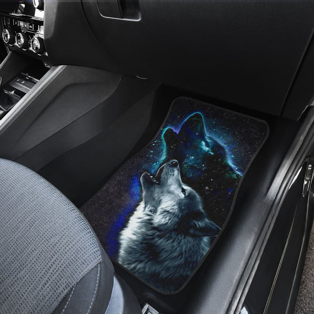 Amazing Galaxy Wolf And Star Car Floor Mats