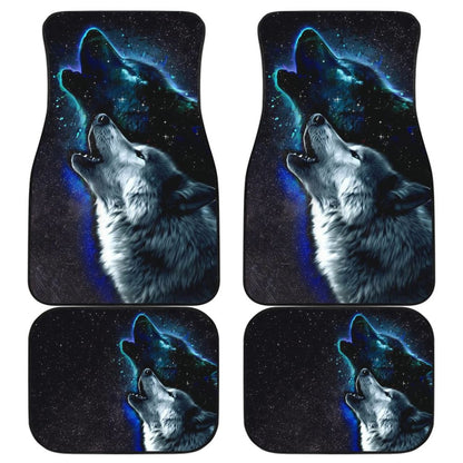 Amazing Galaxy Wolf And Star Car Floor Mats