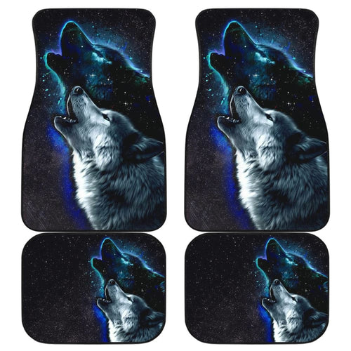 Amazing Galaxy Wolf And Star Car Floor Mats