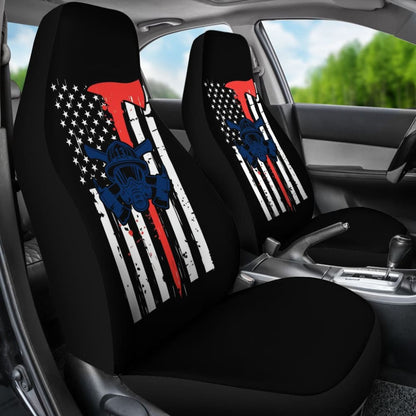 Firefighter Fire and Rescue, Courage, Honor Thin Red Line Car Seat Covers