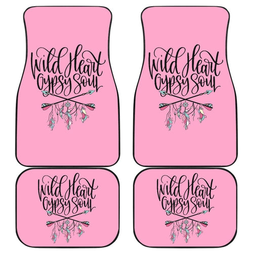 Wild Heart Gypsy Soul Pink Car Floor Mats