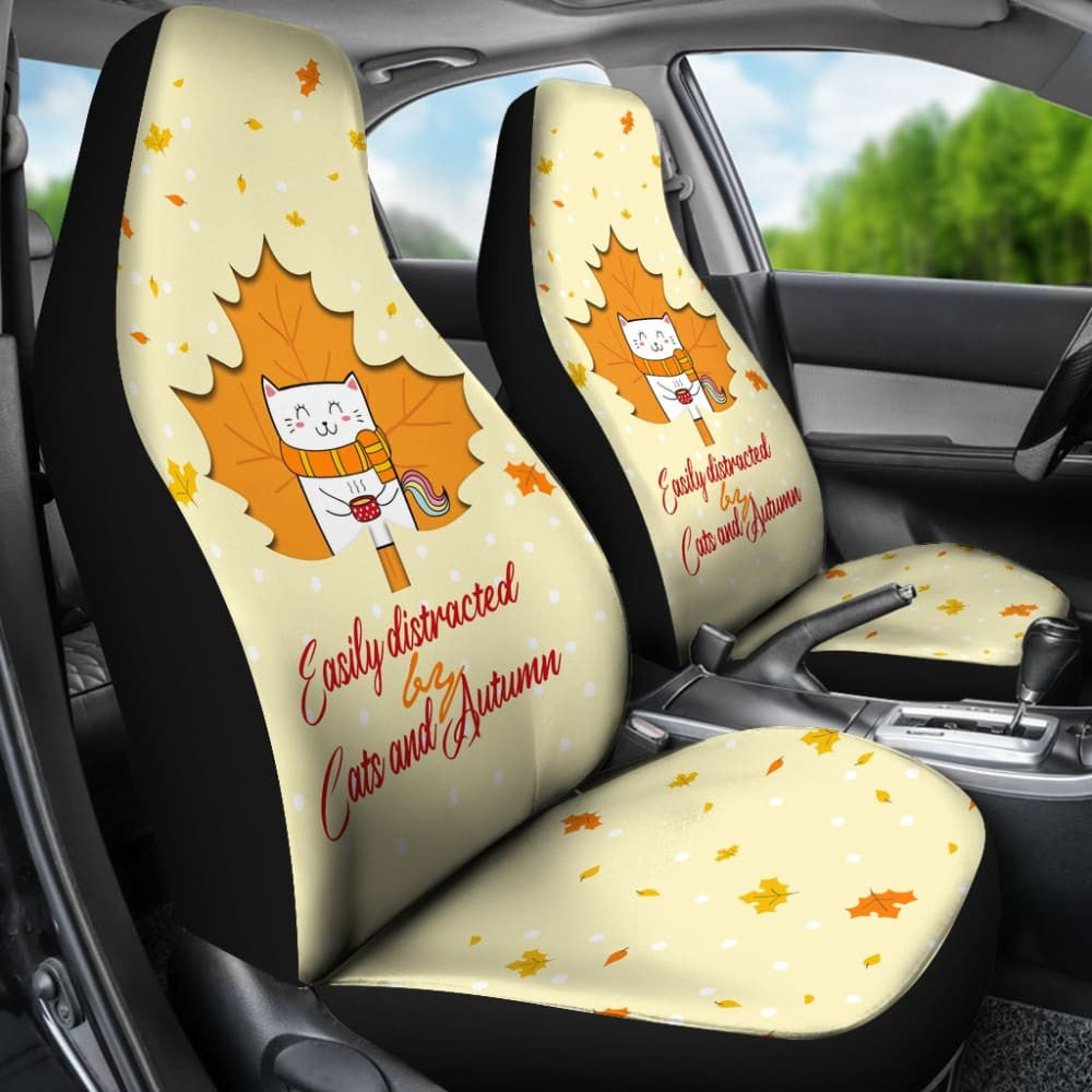 Amazing Easily Distracted By Cats And Autumn Gift Ideas Car Seat Covers