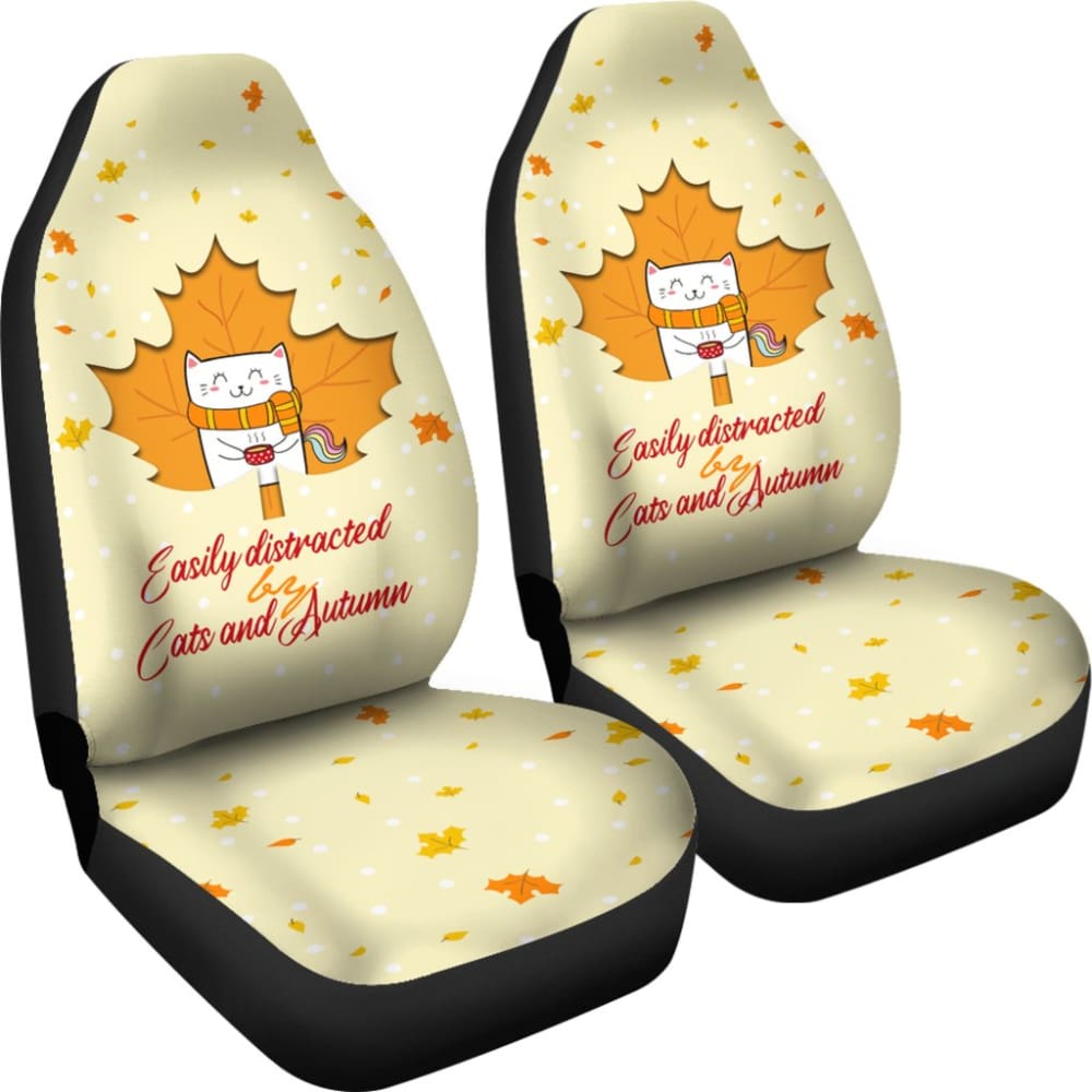 Amazing Easily Distracted By Cats And Autumn Gift Ideas Car Seat Covers