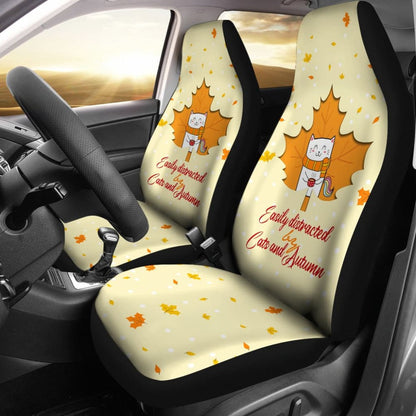 Amazing Easily Distracted By Cats And Autumn Gift Ideas Car Seat Covers