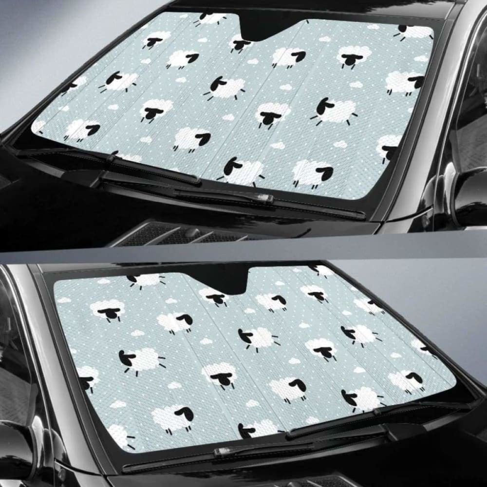 Sheep Polka Dot Cloud Pattern Car Auto Sun Shades
