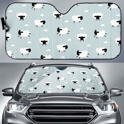 Sheep Polka Dot Cloud Pattern Car Auto Sun Shades