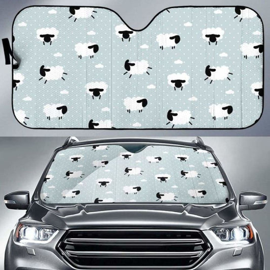 Sheep Polka Dot Cloud Pattern Car Auto Sun Shades