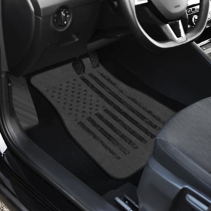 American Flag Patriotic on Black Design Car Floor Mats