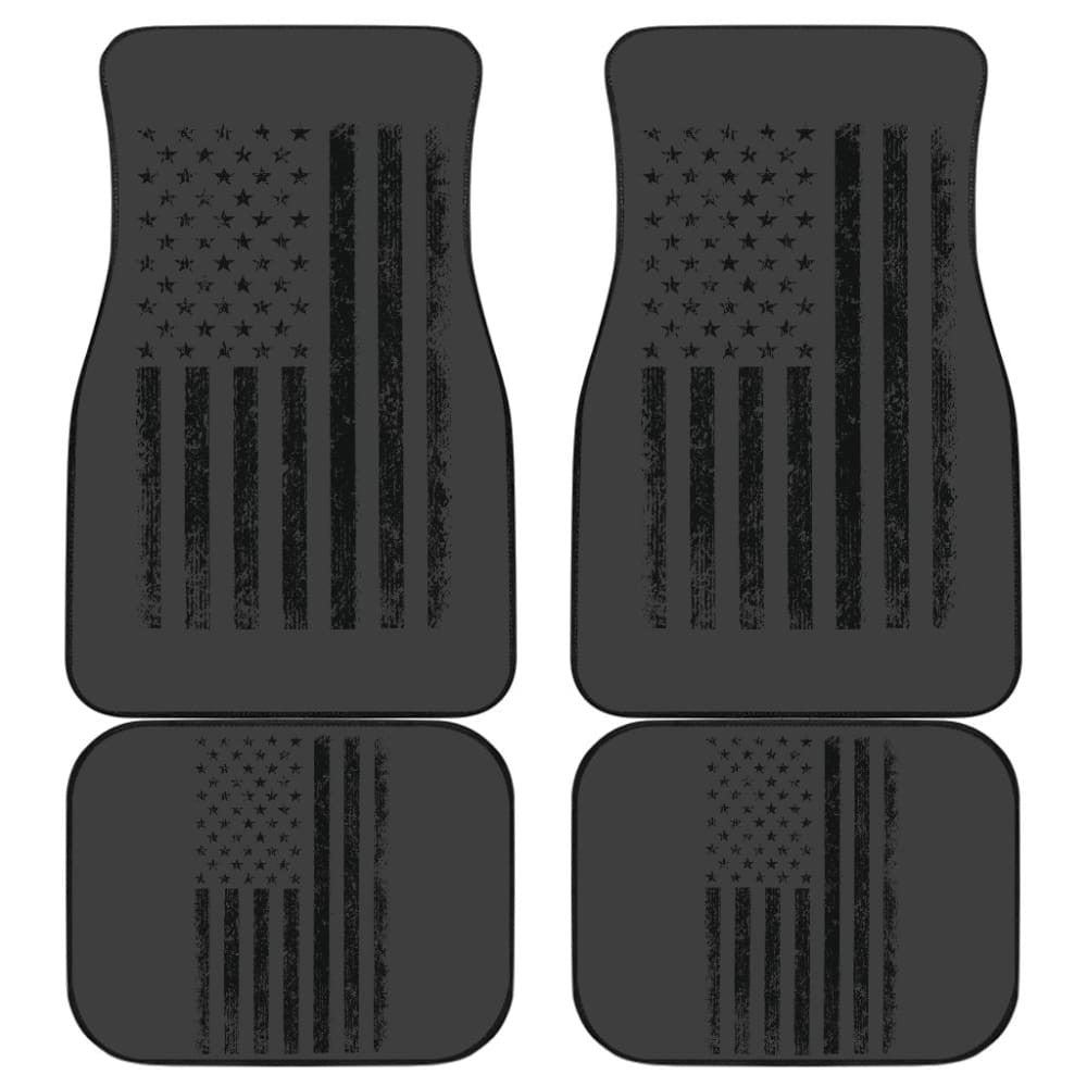American Flag Patriotic on Black Design Car Floor Mats