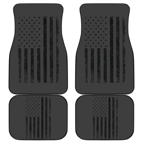 American Flag Patriotic on Black Design Car Floor Mats